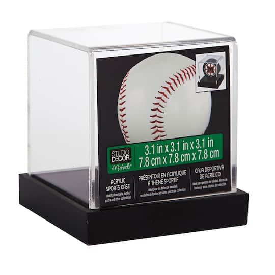 michaels baseball card display case KCRasan 36 Graded Sports - Card Display Case Lockable Black 3 Baseball Display Case with Mirror Back by Studio Decor Baseball Display Case by Studio